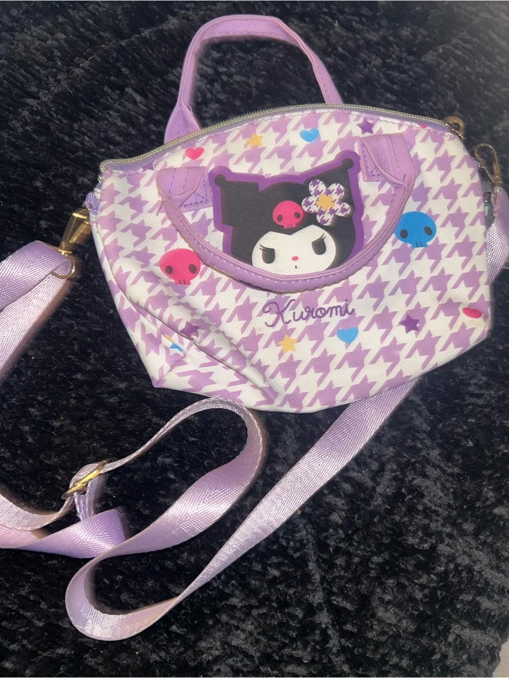 Hello Kitty Kuromi Purple Pink Patterned Kids Handbag